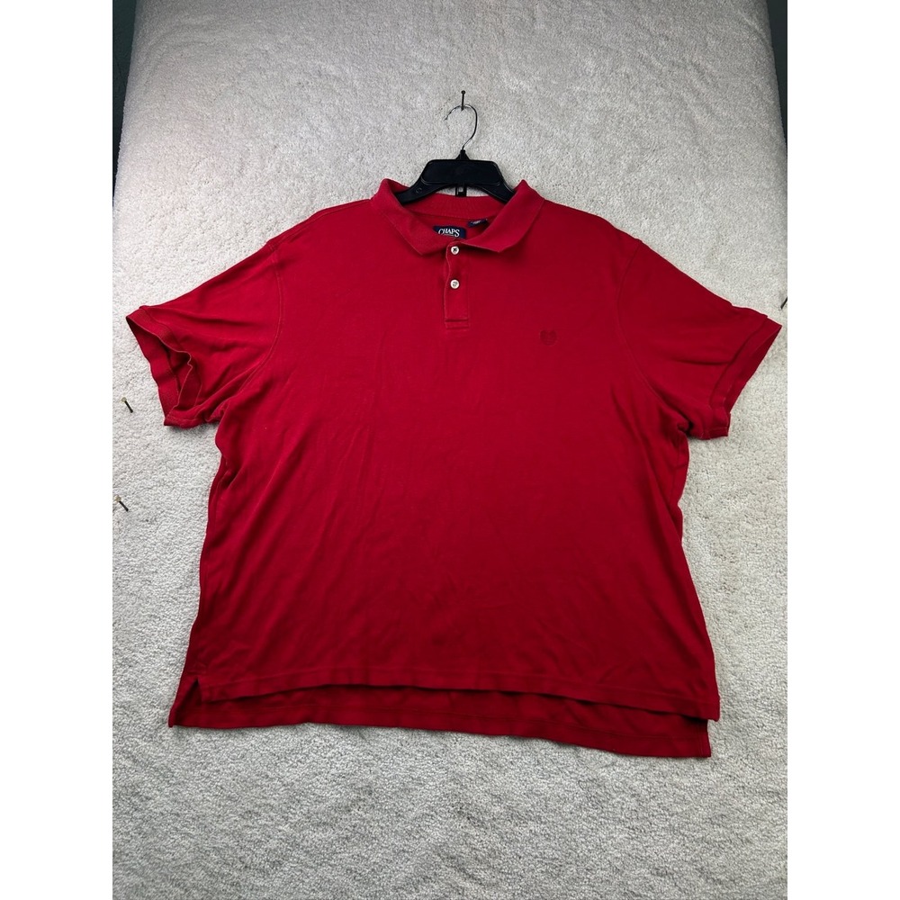 Chaps Polo Shirt Men's Red XXL Custom Fit Cotton